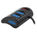 Alargador Multiple 3 + 3 Usb Negro 1,5 Mt PHILCO 