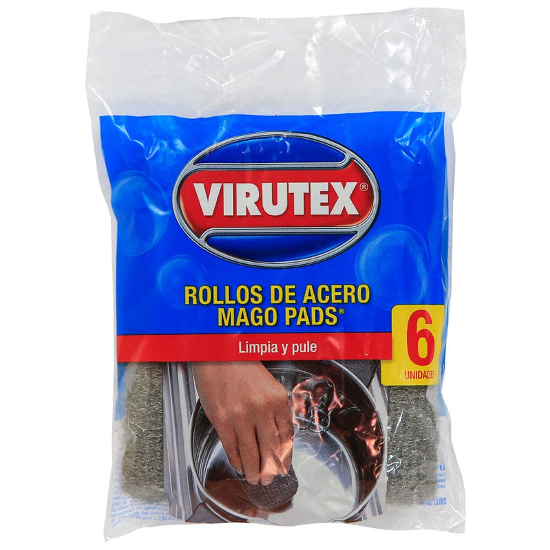 Mago Pads Acero Bolsa Clásica 6 Un ASEO Y LIMPIEZA VIRUTEX 