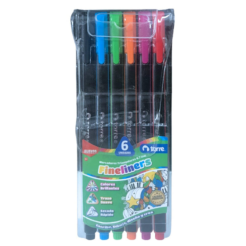 Lápiz Fibra Colores Surtidos 6 Un OFICINA Y LIBRERIA TORRE 