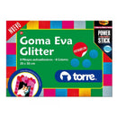 Carpeta Con Goma Eva Glitter Adhesivo 6 Hojas 6 Colores OFICINA Y LIBRERIA TORRE 