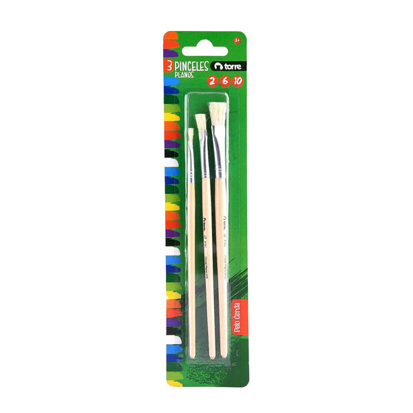 Set Pinceles Planos N° 2-6-10 OFICINA Y LIBRERIA TORRE 
