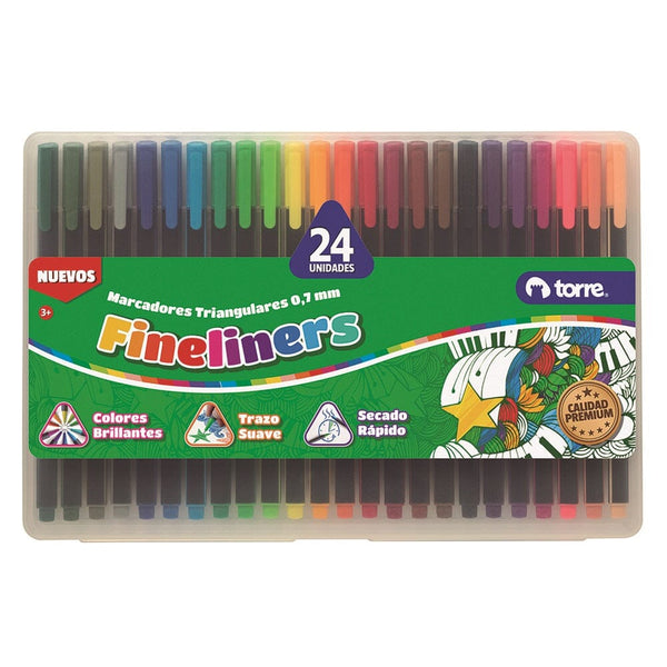 Lápiz Fibra Colores Surtidos 24 Un OFICINA Y LIBRERIA TORRE 
