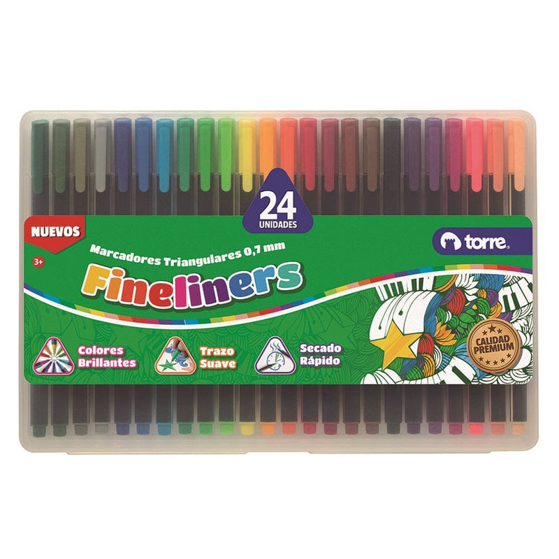 Lápiz Fibra Colores Surtidos 24 Un OFICINA Y LIBRERIA TORRE 