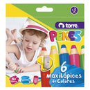 Lápices Colores 6 Un + Sacapuntas OFICINA Y LIBRERIA TORRE 