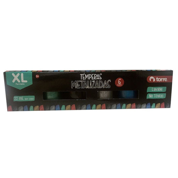 Tempera Metálica 6 Colores OFICINA Y LIBRERIA TORRE 