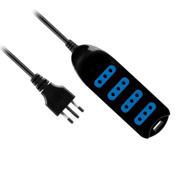 Alargador Múltiple 4 Posiciones Negra 3 mt TECNOLOGÍA PHILCO 