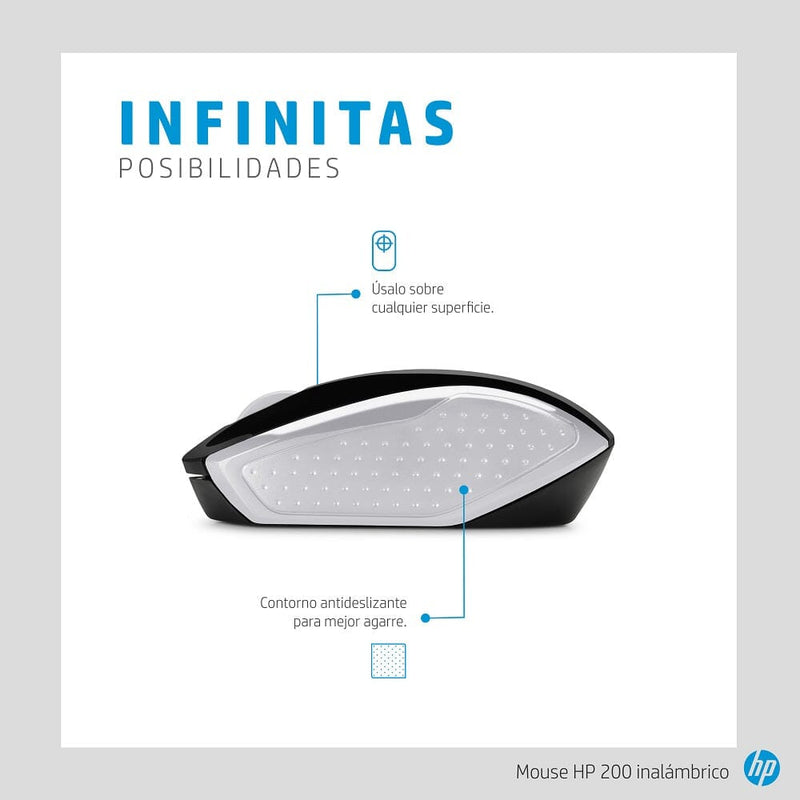 Mouse Inalámbrico Negro/Gris 200 2Hu84Aa