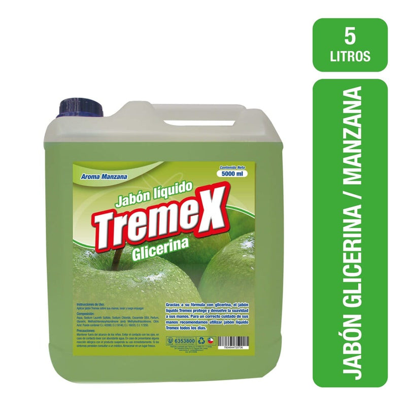Jabón Liquido Con Glicerina Manzana 5 Lt CUIDADO PERSONAL TREMEX 