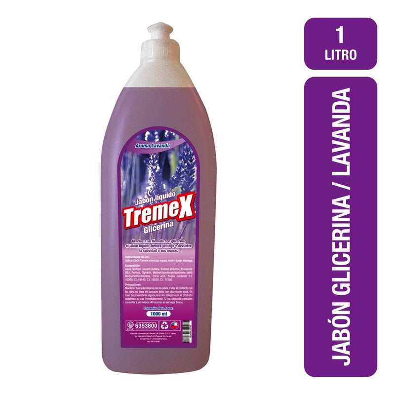 Jabón Liquido Con Glicerina Lavanda 1 Lt CUIDADO PERSONAL TREMEX 