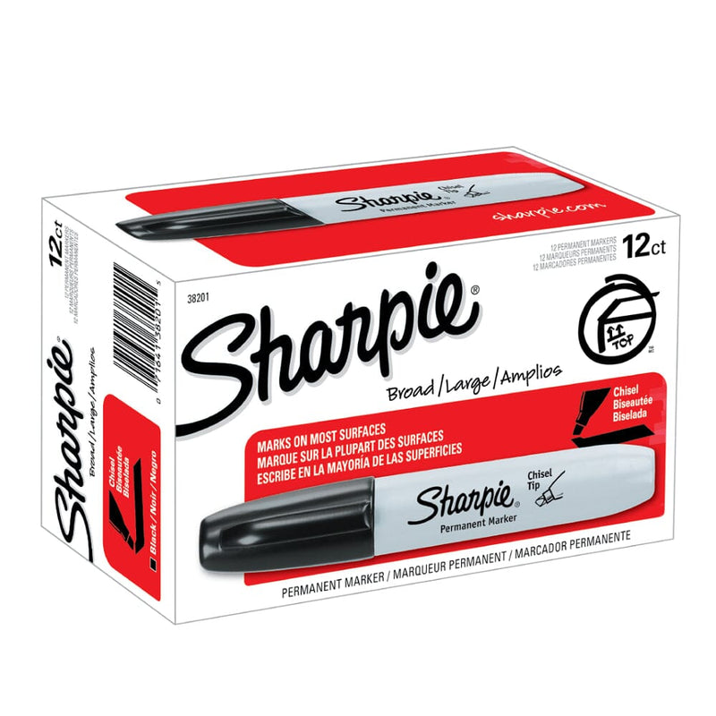 Marcador Permanente Punta Biselada Negro Chisel OFICINA Y LIBRERIA SHARPIE 