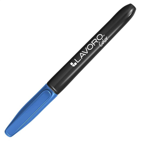 Marcador Permanente Punta Redonda Azul Metal OFICINA Y LIBRERIA LAVORO 