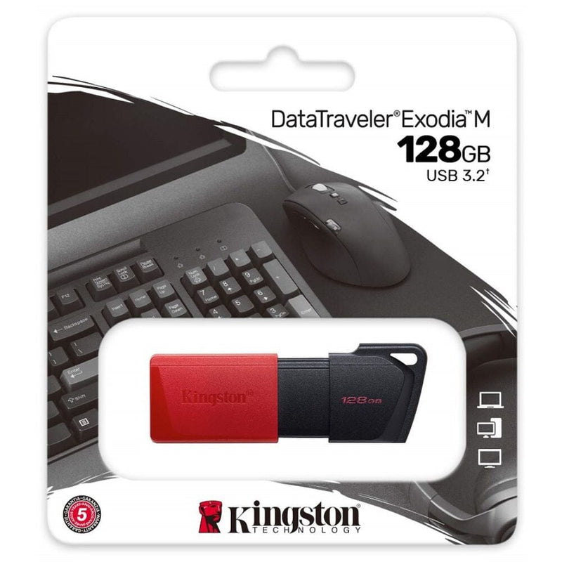 Pendrive Retractil 128Gb Usb 3.2 Negro/Rojo Dtxm/128Gb TECNOLOGIA KINGSTON 