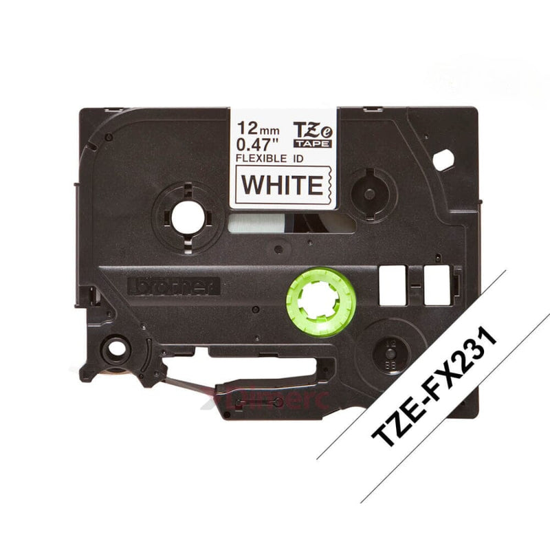 Cinta Tze-Fx231 Negro/Blanco 12mm TECNOLOGÍA BROTHER 