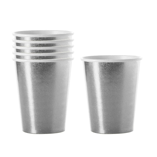 Vaso Carton 7 Oz Plateado Matallico X7 FIESTAMANIA 
