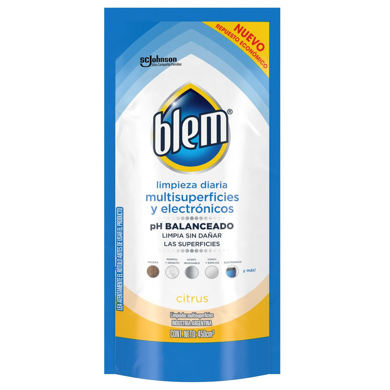 Limpiador Liquido Multisuperficies Recarga 450 Ml BLEM 