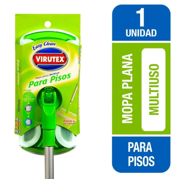 Kit Mopa Plana Con Repuesto Húmedo/Seco ASEO Y LIMPIEZA VIRUTEX 