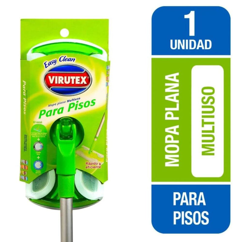 Kit Mopa Plana Con Repuesto Húmedo/Seco ASEO Y LIMPIEZA VIRUTEX 