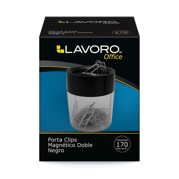 Porta Clips Magnetico Doble Negro Y Transparente LAVORO 