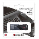 Pendrive Retráctil 64Gb Usb3.2 Ónix Negro KINGSTON 
