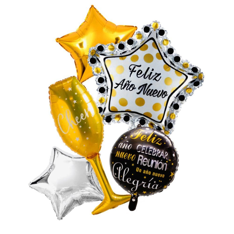 Set 5 Globo Feliz Año Nuevo X 1 Un FIESTAMANIA 