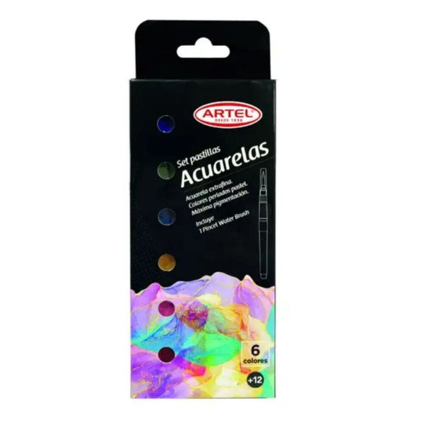 Acuarela 6 Colores Metálico/Pastel OFICINA Y LIBRERIA ARTEL 