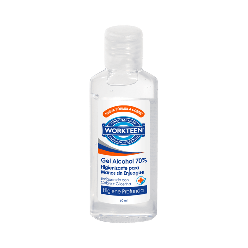 Alcohol Gel Con Cobre 60 Ml WORKTEEN 