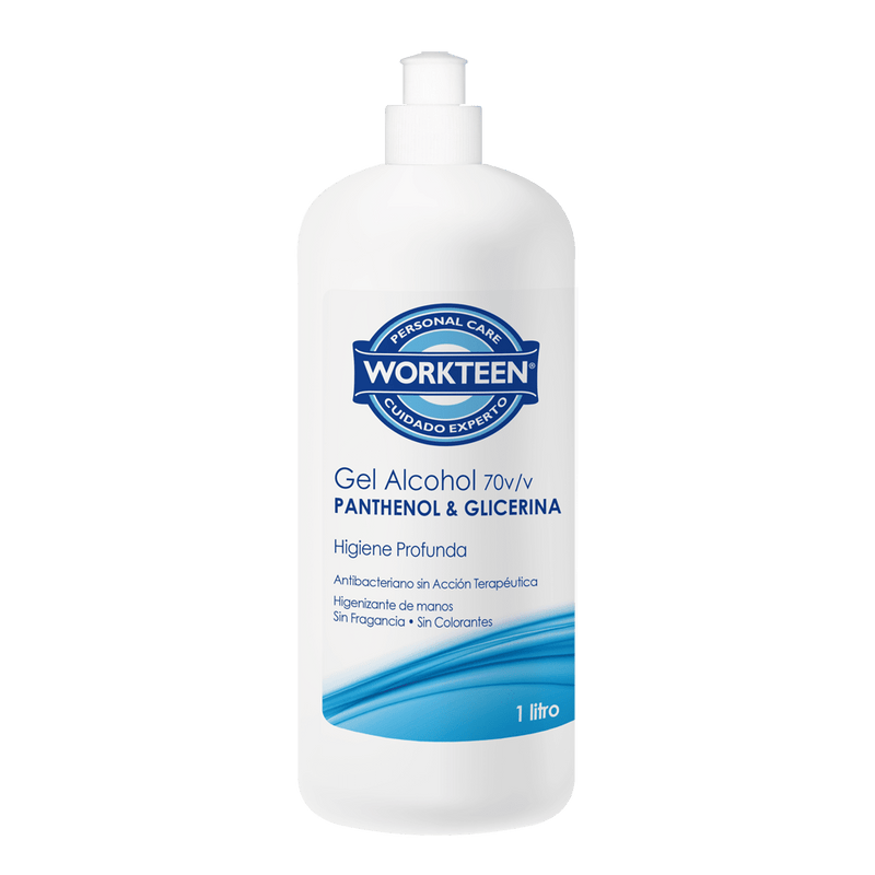 Alcohol Gel Panthenol Con Valvula 1 Lt WORKTEEN 