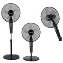 Ventilador Negro Sobremesa, Pedestal Y Muro 16" Kv-3En2 HOGAR KENDAL 