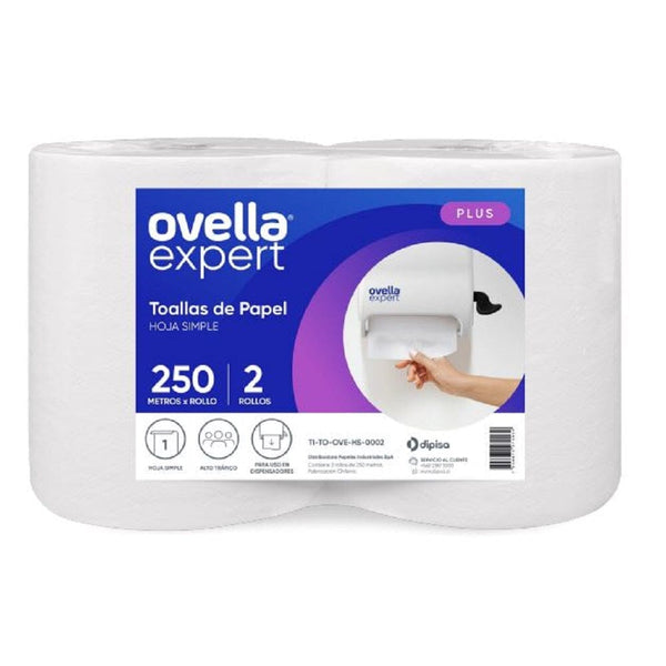 Toalla Papel Hoja Simple 2X250 Mt OVELLA 