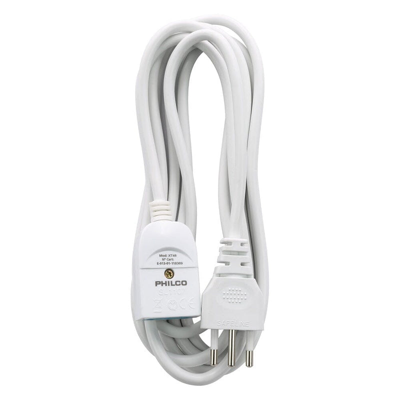 Alargador Electrico Simple Blanco 5 Mt PHILCO 
