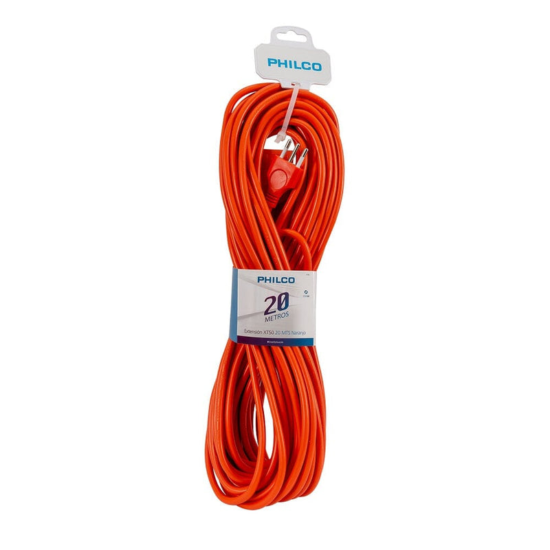 Alargador Electrico Simple Naranjo 20 Mt PHILCO 