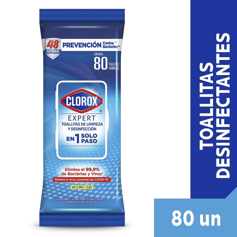 Toallitas Desinfectantes Expert Flowpack 80 Un ASEO Y LIMPIEZA CLOROX 