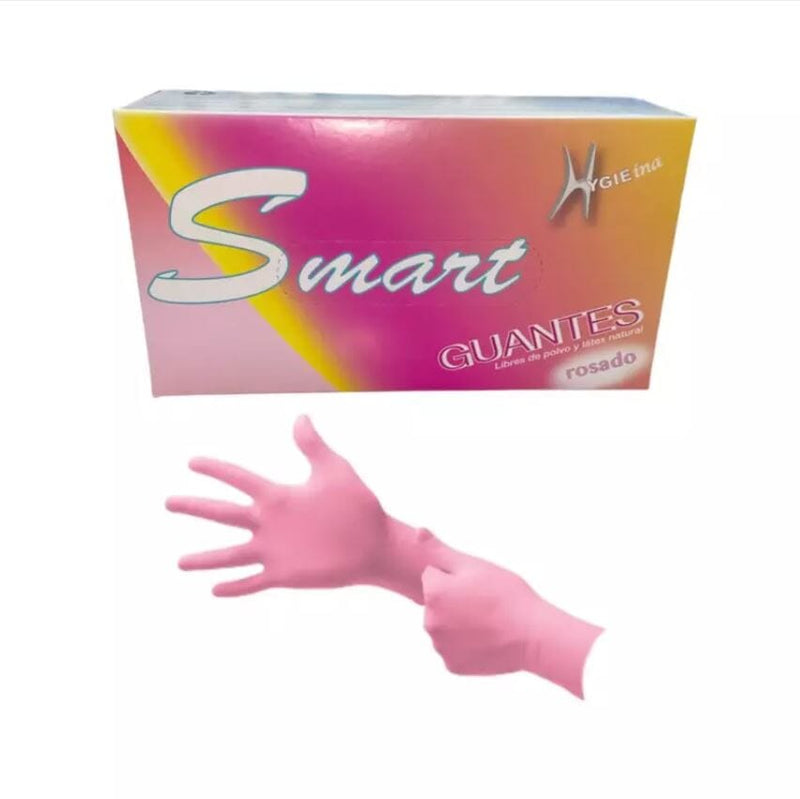 Guante Nitrilo Rosado Talla L 100 Un CUIDADO PERSONAL SMART 