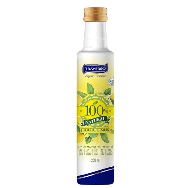 Jugo De Limón Vidrio 100% Natural 250 Cc ALIMENTOS TRAVERSO 
