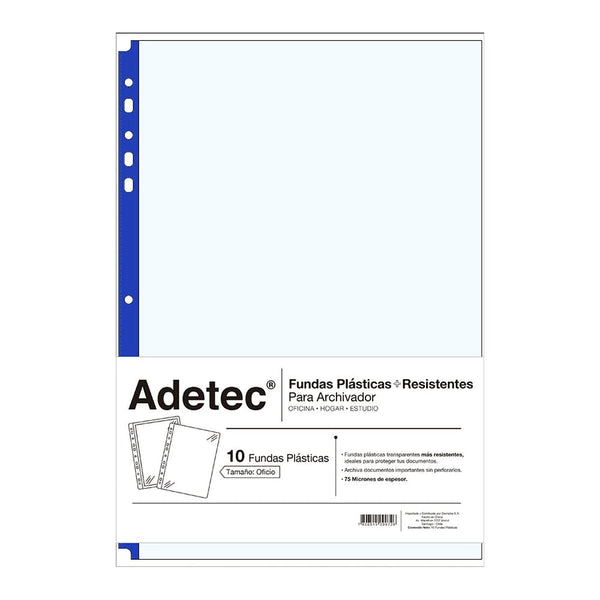 Funda Archivador Oficio Borde Blanco 10 Un OFICINA Y LIBRERIA ADETEC 