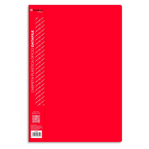 Carpeta Plástica Con Gusano Oficio Roja Datafile OFICINA Y LIBRERIA RHEIN 