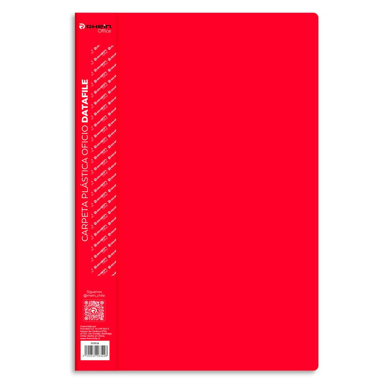 Carpeta Plástica Con Gusano Oficio Roja Datafile OFICINA Y LIBRERIA RHEIN 