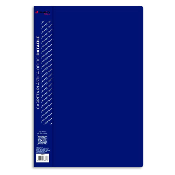 Carpeta Plástica Con Gusano Oficio Azul Datafile OFICINA Y LIBRERIA RHEIN 