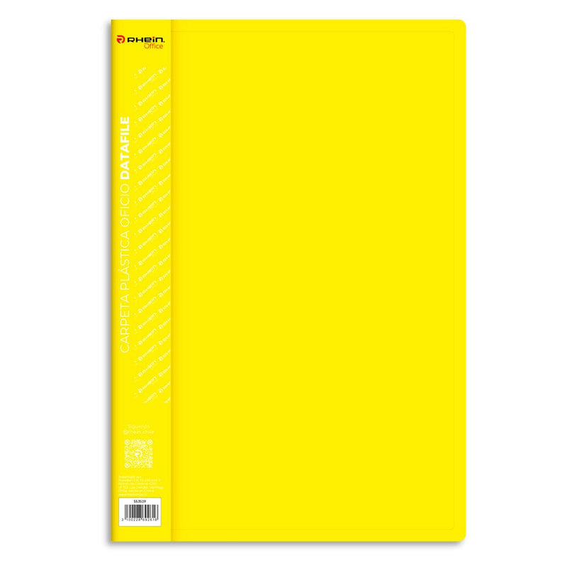 Carpeta Plástica Con Gusano Oficio Amarilla Datafile OFICINA Y LIBRERIA RHEIN 