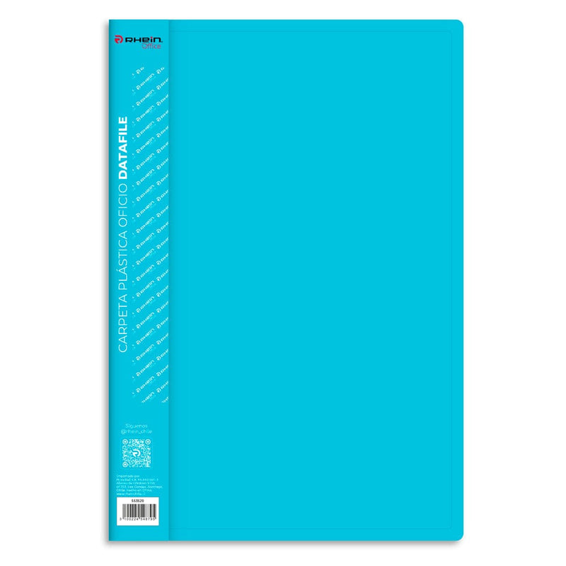 Carpeta Plástica Con Gusano Oficio Celeste Datafile OFICINA Y LIBRERIA RHEIN 