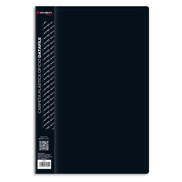 Carpeta Plástica Con Gusano Oficio Negra Datafile OFICINA Y LIBRERIA RHEIN 