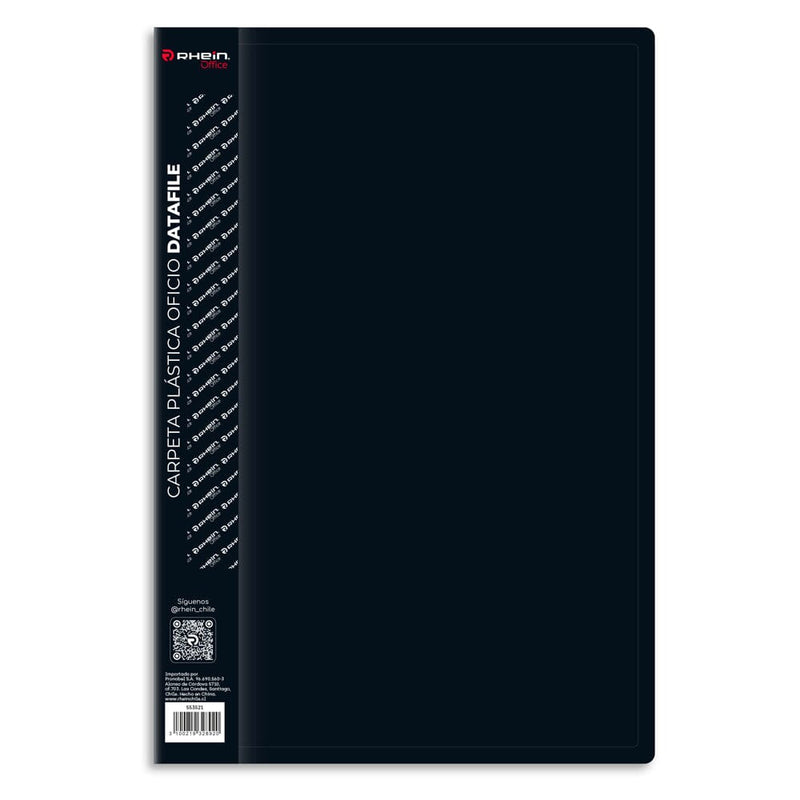 Carpeta Plástica Con Gusano Oficio Negra Datafile OFICINA Y LIBRERIA RHEIN 