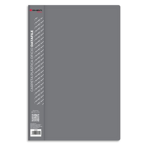Carpeta Plástica Con Gusano Oficio Gris Datafile OFICINA Y LIBRERIA RHEIN 