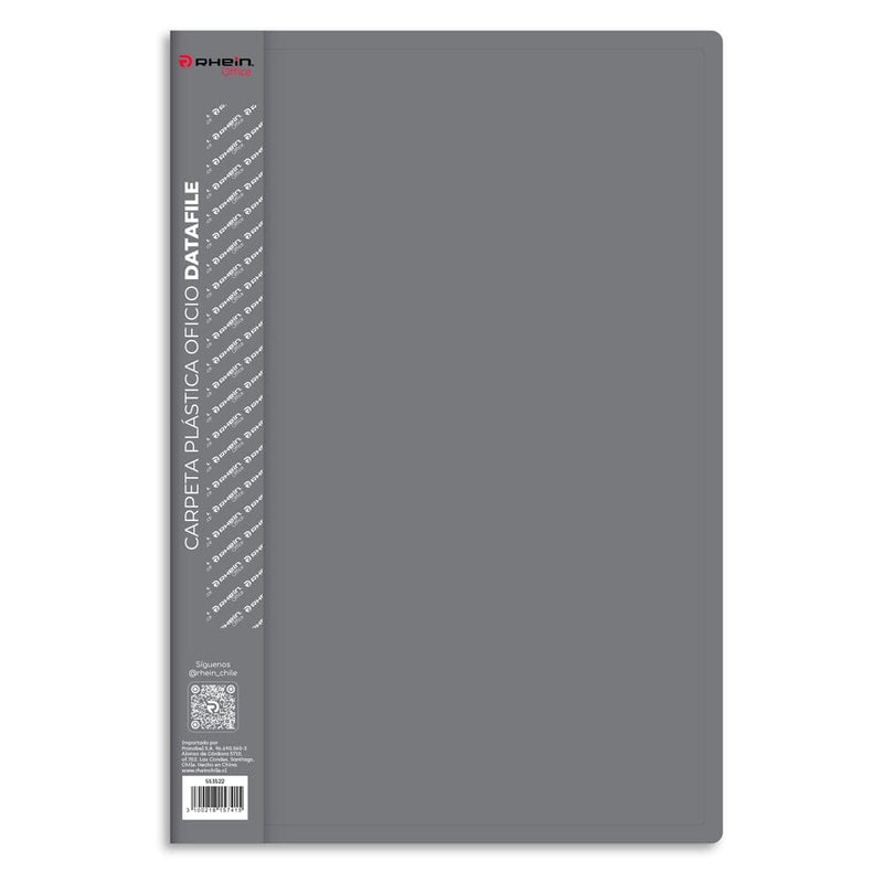Carpeta Plástica Con Gusano Oficio Gris Datafile OFICINA Y LIBRERIA RHEIN 
