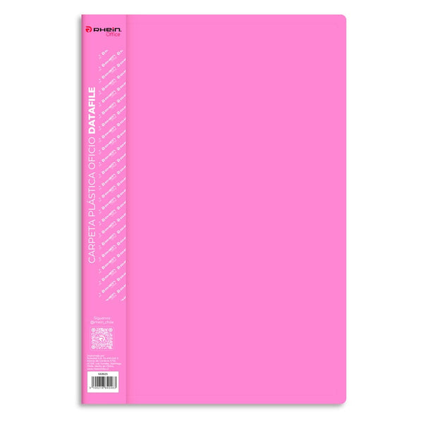 Carpeta Plástica Con Gusano Oficio Rosada Datafile OFICINA Y LIBRERIA RHEIN 