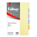 Separador Oficio 6 Divisiones Cartulina Colores OFICINA Y LIBRERIA FULTONS 