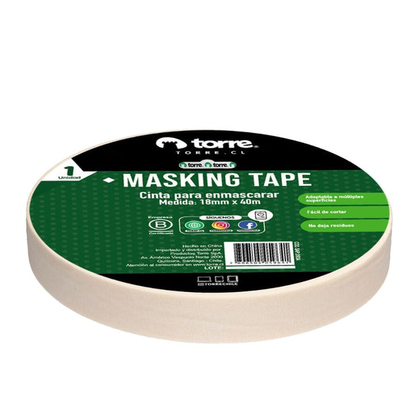 Cinta Adhesiva Masking Crema 18 Mm X 40 Mt OFICINA Y LIBRERIA TORRE 