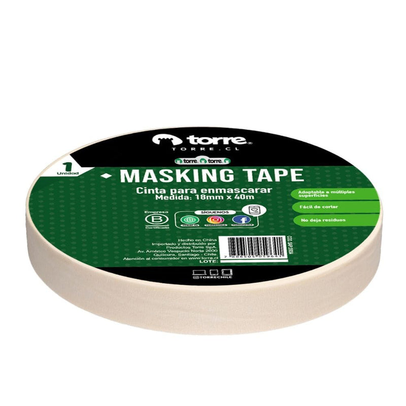 Cinta Adhesiva Masking Crema 18 Mm X 40 Mt OFICINA Y LIBRERIA TORRE 