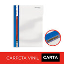 Carpeta Vinil Carta Con Acco Clip Lomo Azulino Transparente OFICINA Y LIBRERIA RHEIN 