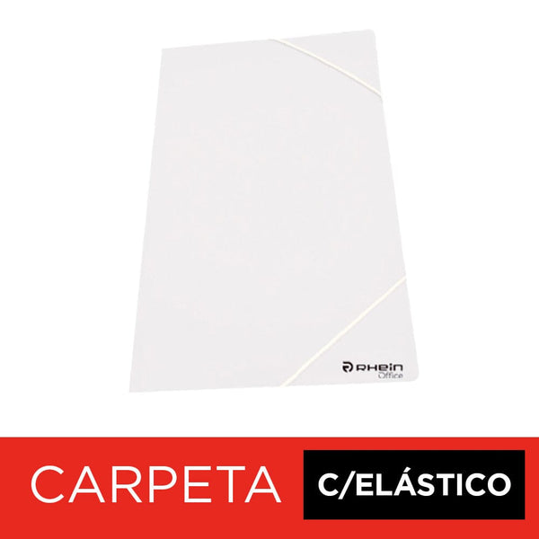 Carpeta Con Elástico Polipropileno Transparente Blanco OFICINA Y LIBRERIA RHEIN 